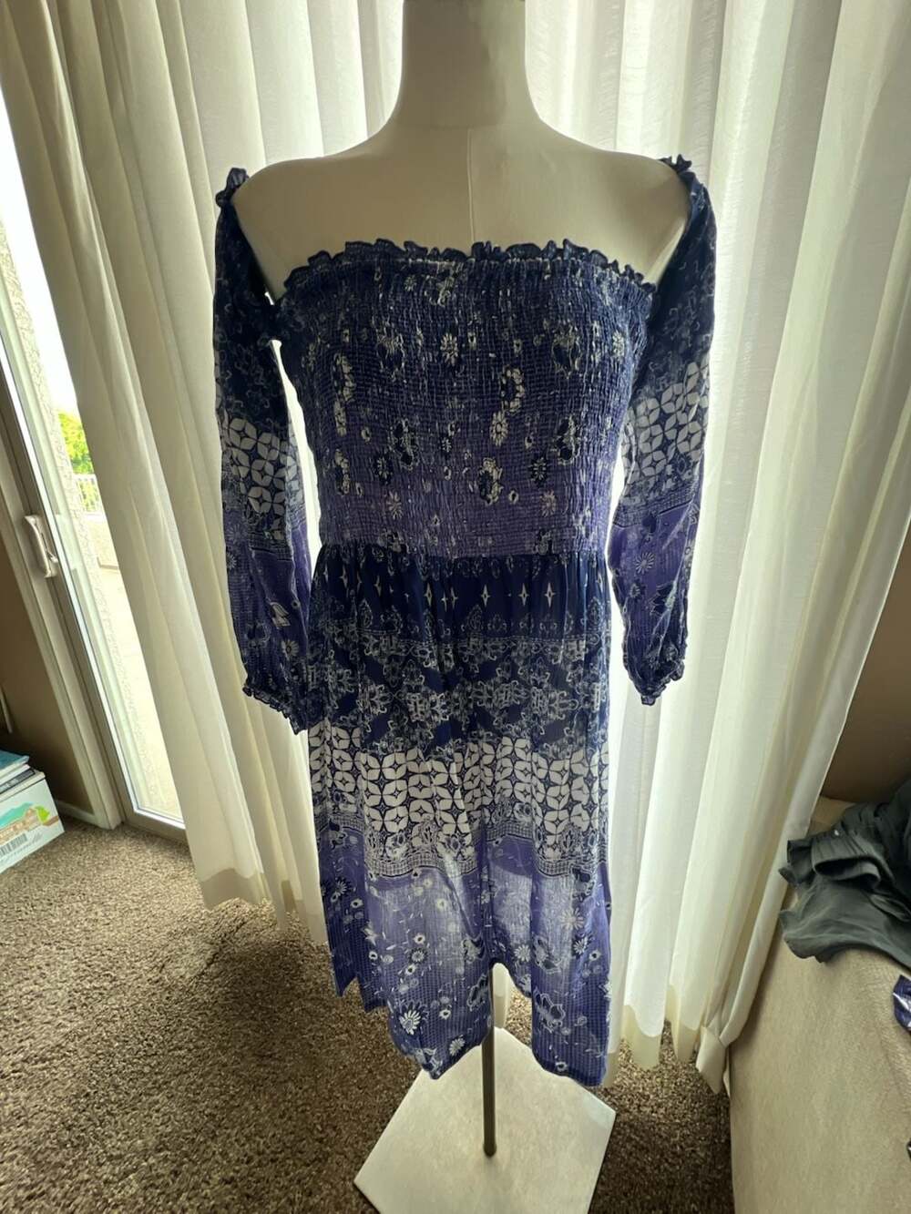 RAGA x Anthropologie Willa Off-The-Shoulder Smocked Dress